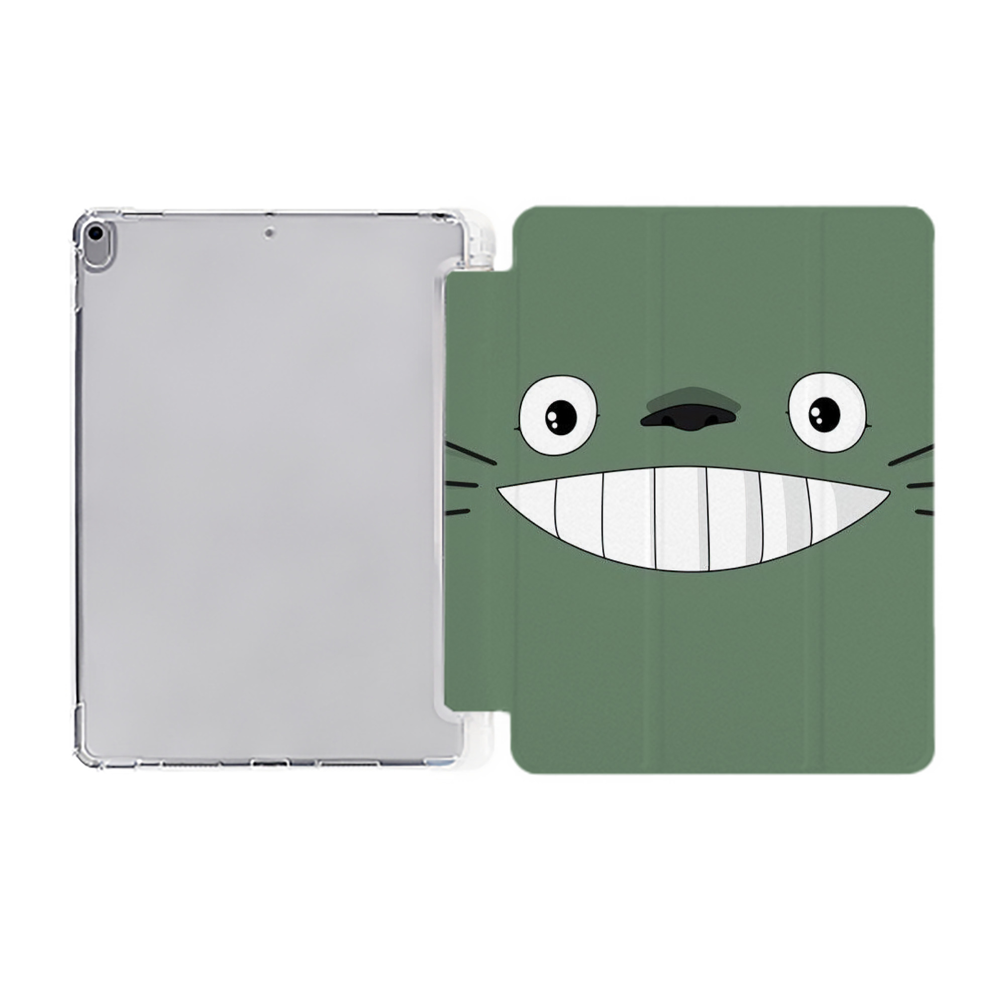 （画像用） となりのトトロ 草壁メイ 草壁サツキ My Neighbor Totoro Satsuki Kusakabe Mei Kusakabe IPad ケース ペン収納付き 三つ折りスタンド PUレザー×シリコン 対応機種9.5/10.5/10.9インチ